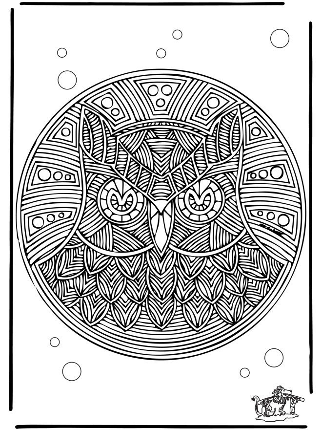 Coloriage Mandala Hibou Difficile Dessin Gratuit À Imprimer dedans Mandala Hibou 