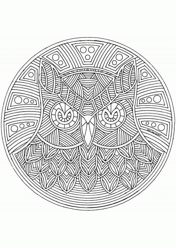 Coloriage Mandala Hibou Sur Hugolescargot intérieur Coloriage Mandala Cm1 