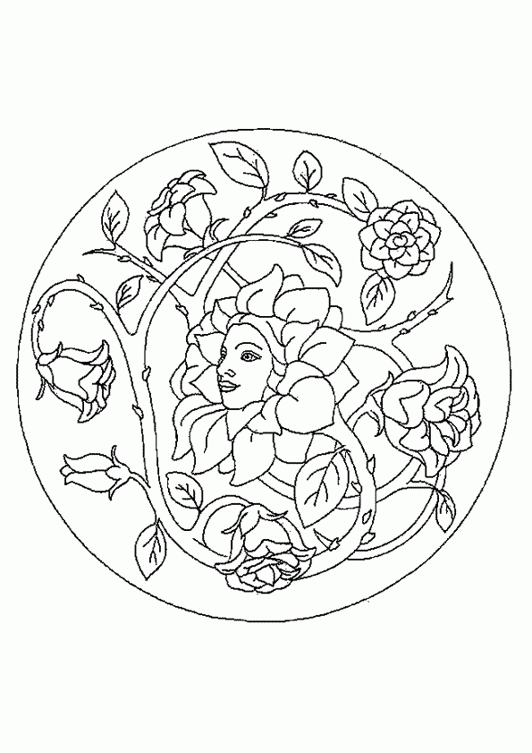 Coloriage Mandala Roses Sur Hugolescargot destiné Www Hugolescargot Com Gratuit 