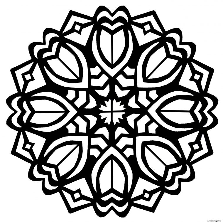 Coloriage Mandala Tulipes Style Art Deco Dessin Tulipe À serapportantà Colorier Mandala