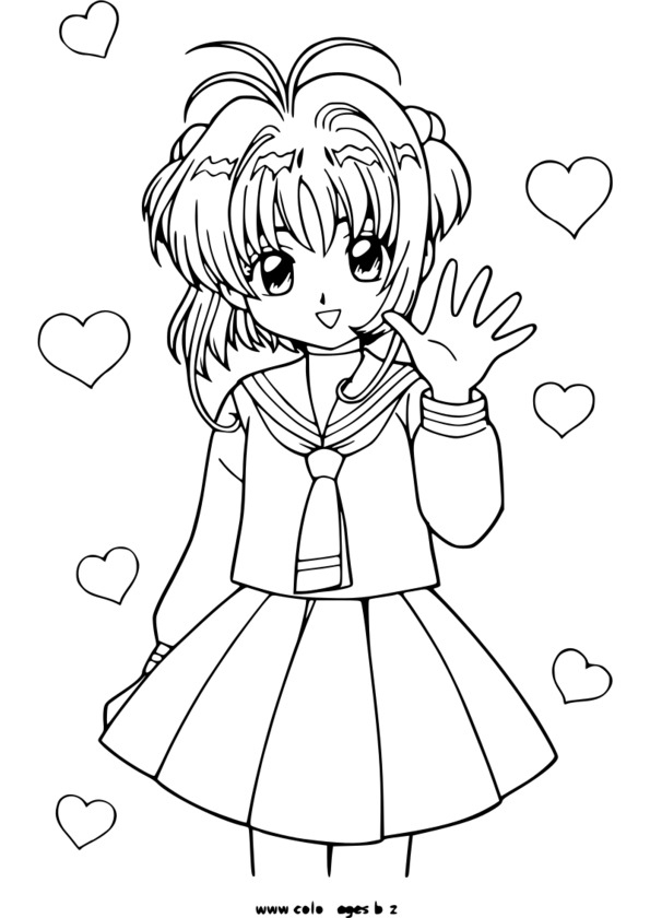 Coloriage Manga Noel pour Coloriage Animé 