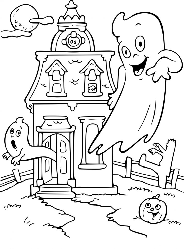 Coloriage Manoir Hanté À Imprimer dedans Coloriage Chateau Hanté