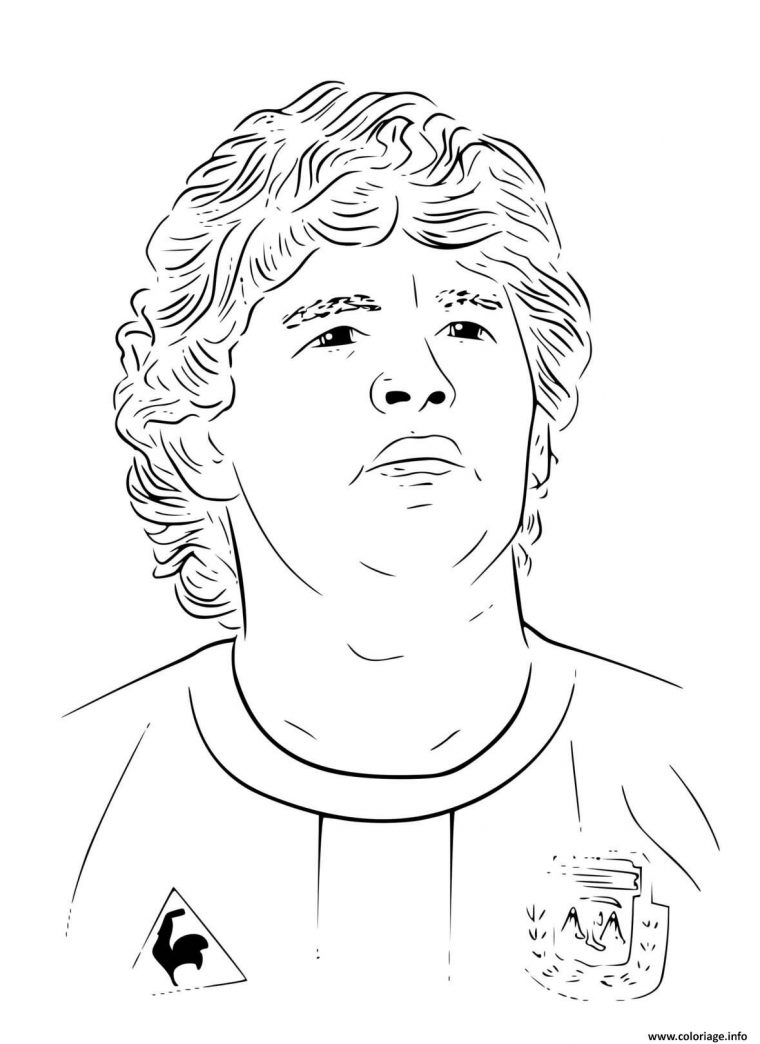 Coloriage Maradona Equipe Argentine Coupe Du Monde Dessin tout Coloriage Foot Gratuit