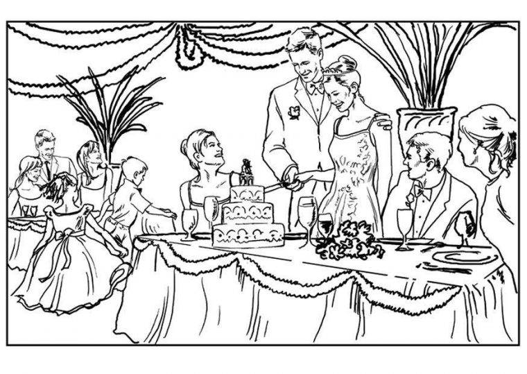 Coloriage Mariage – Coloriages Gratuits À Imprimer concernant Coloriage De Mariage