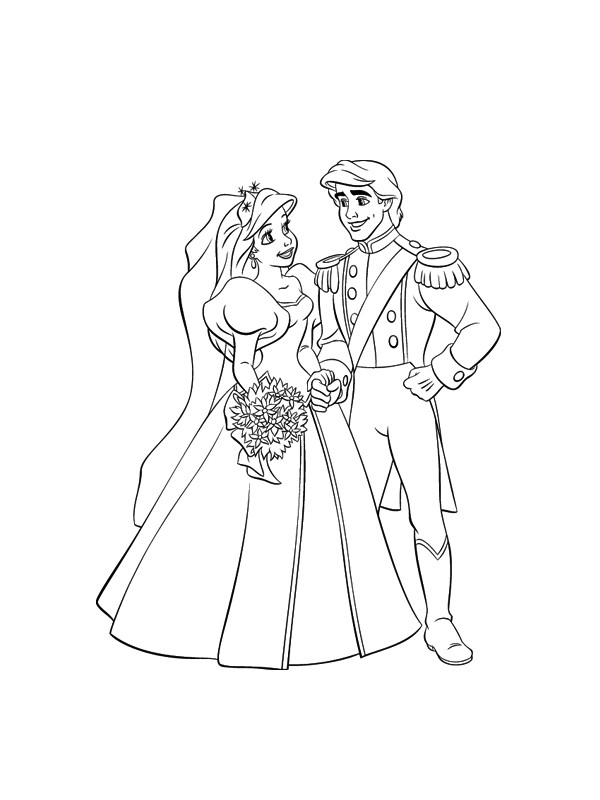 Coloriage Mariage Princesse - Dessin Et Coloriage à Dessin Mariée 