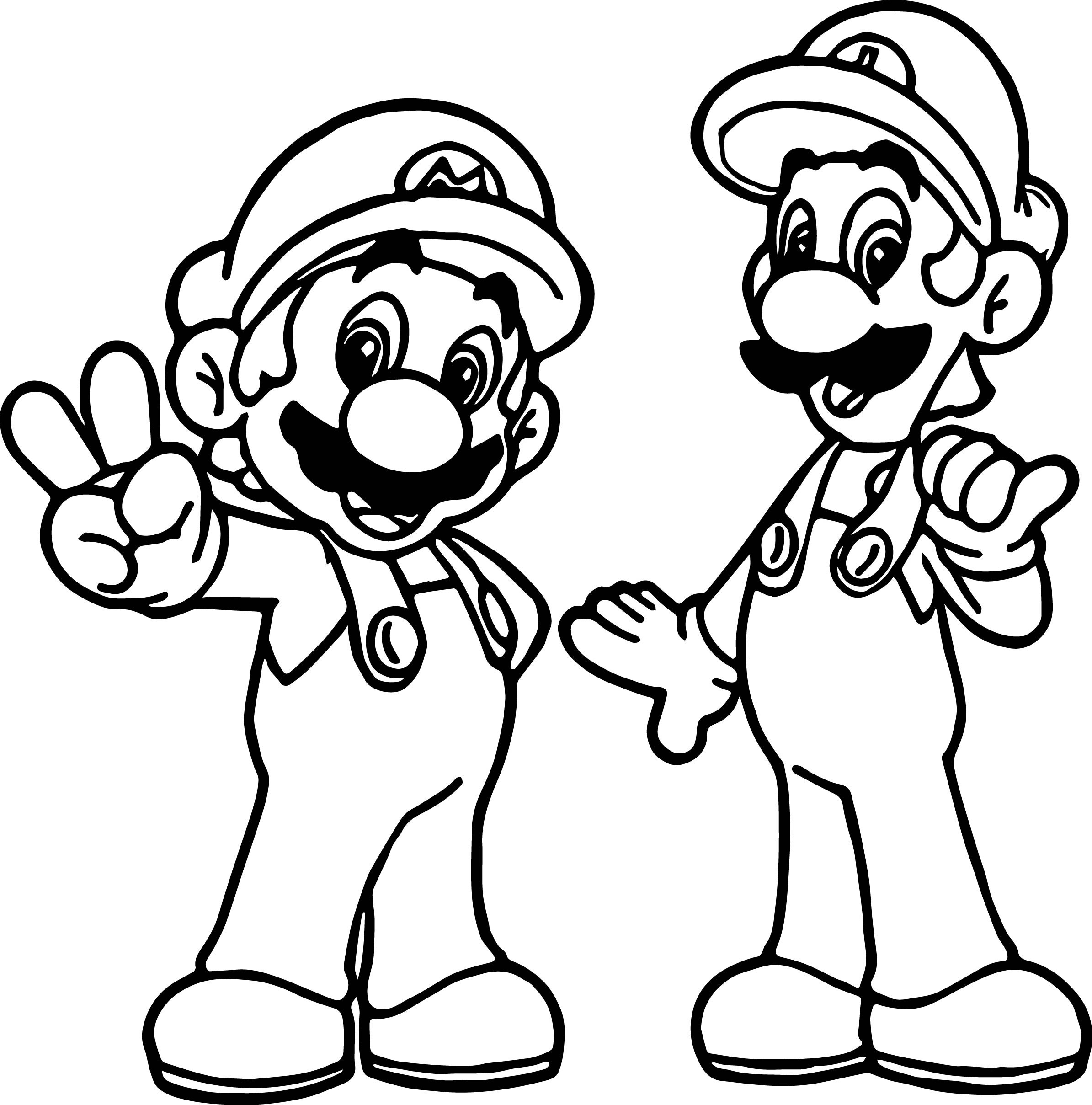 Coloriage Mario - Coloriage Mario Et Luigi À Imprimer pour Dessin De Luigi A Imprimer