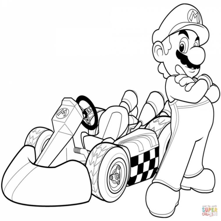 Coloriage Mario – Coloriage Mario Kart Wii À Imprimer avec Coloriage Mario Kart