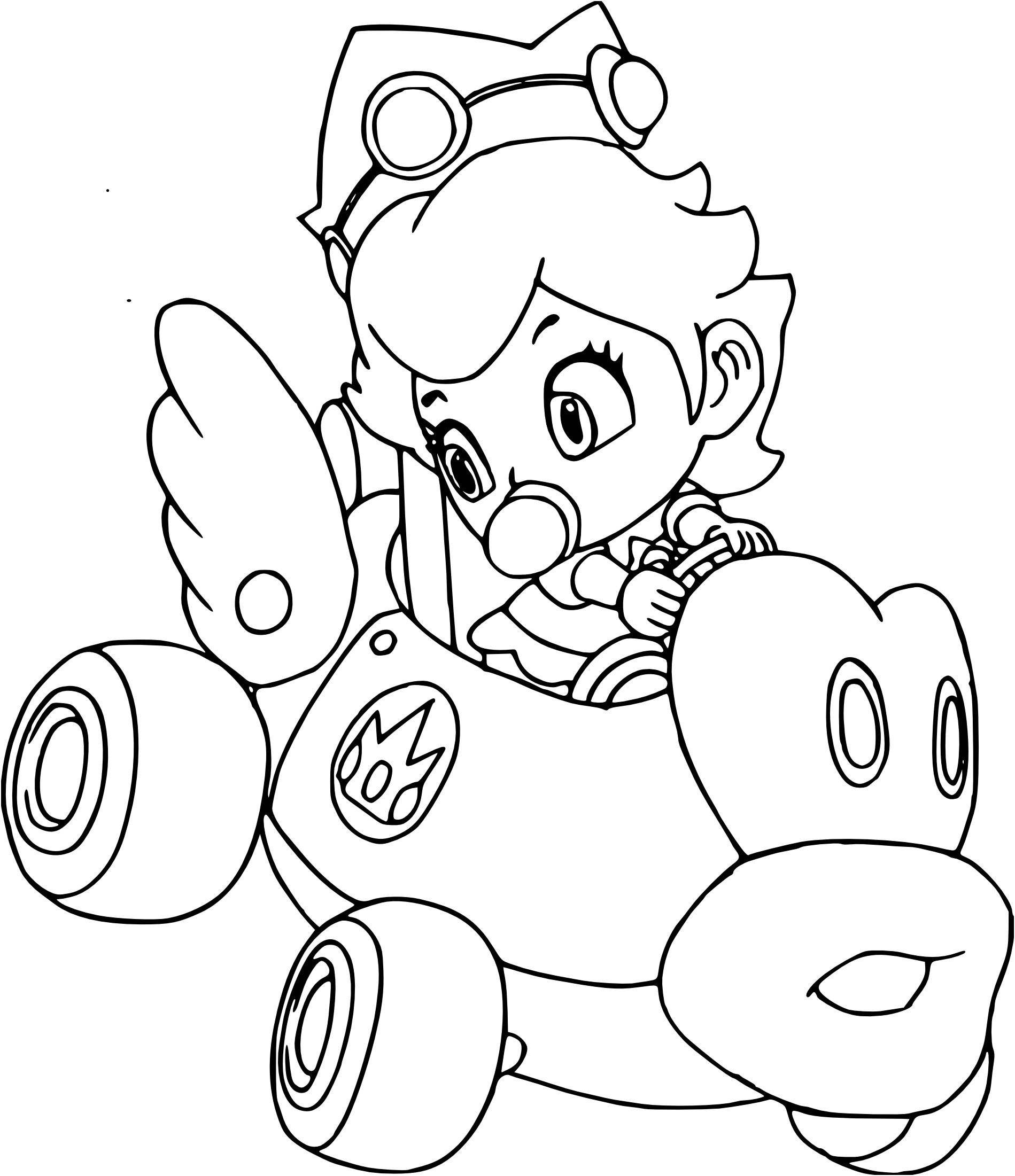 Coloriage Mario Kart Peach - Dessin Facile Pour Les Enfants intérieur Coloriage Peach 