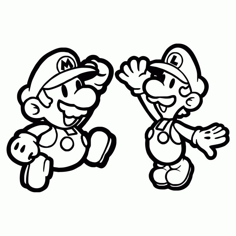 Coloriage Mario Luigi À Imprimer intérieur Dessin De Luigi A Imprimer