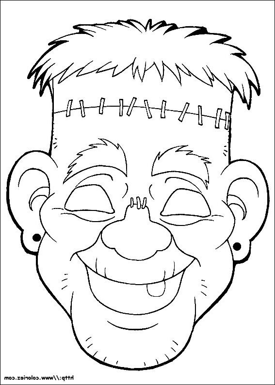 Coloriage Masque À Colorier De Frankenstein  Coloriage destiné Halloween A Colorier 