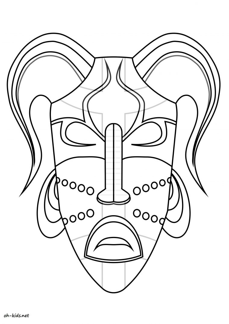 Coloriage Masque Afrique – Oh Kids Fr serapportantà Masque À Colorier