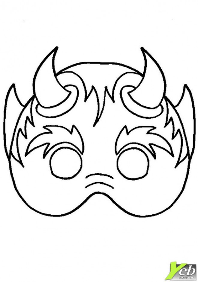 Coloriage Masque De Diable Dessin Gratuit À Imprimer destiné Dessiner Un Diable