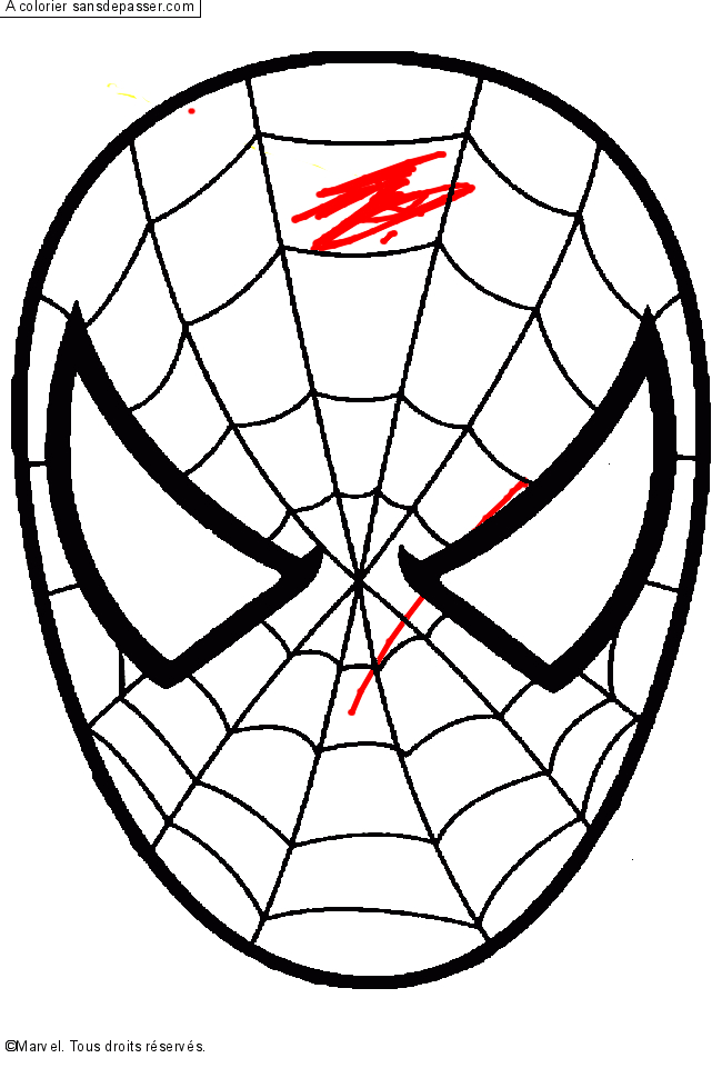 Coloriage Masque Spiderman - De Coloriage à Coloriage Masque Spiderman