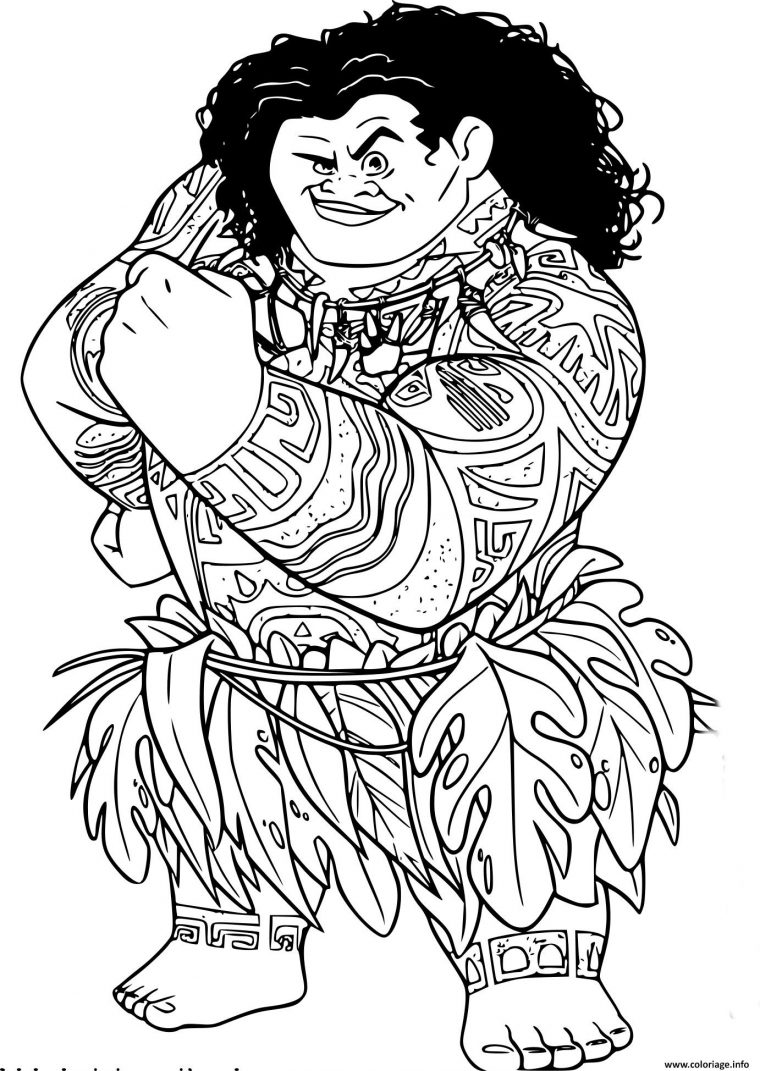 Coloriage Maui Homme Fort De Vaiana Disney Dessin Vaiana destiné Dessin De A Imprimer