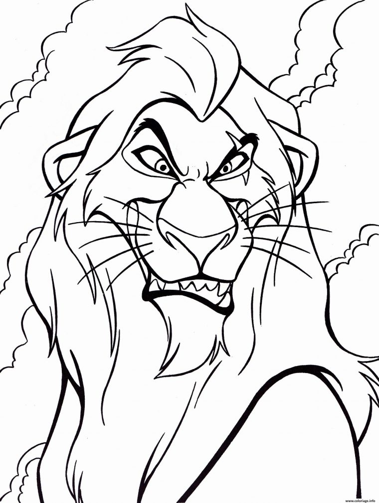 Coloriage Mechant Du Roi Lion Dessin Roi Lion À Imprimer à Coloriage Lion