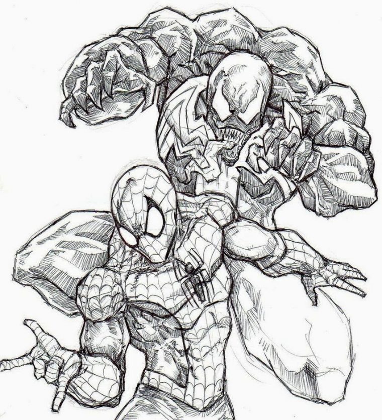 Coloriage Méchant Spiderman  Coloriage En Ligne à Coloriage Gratuit Spiderman