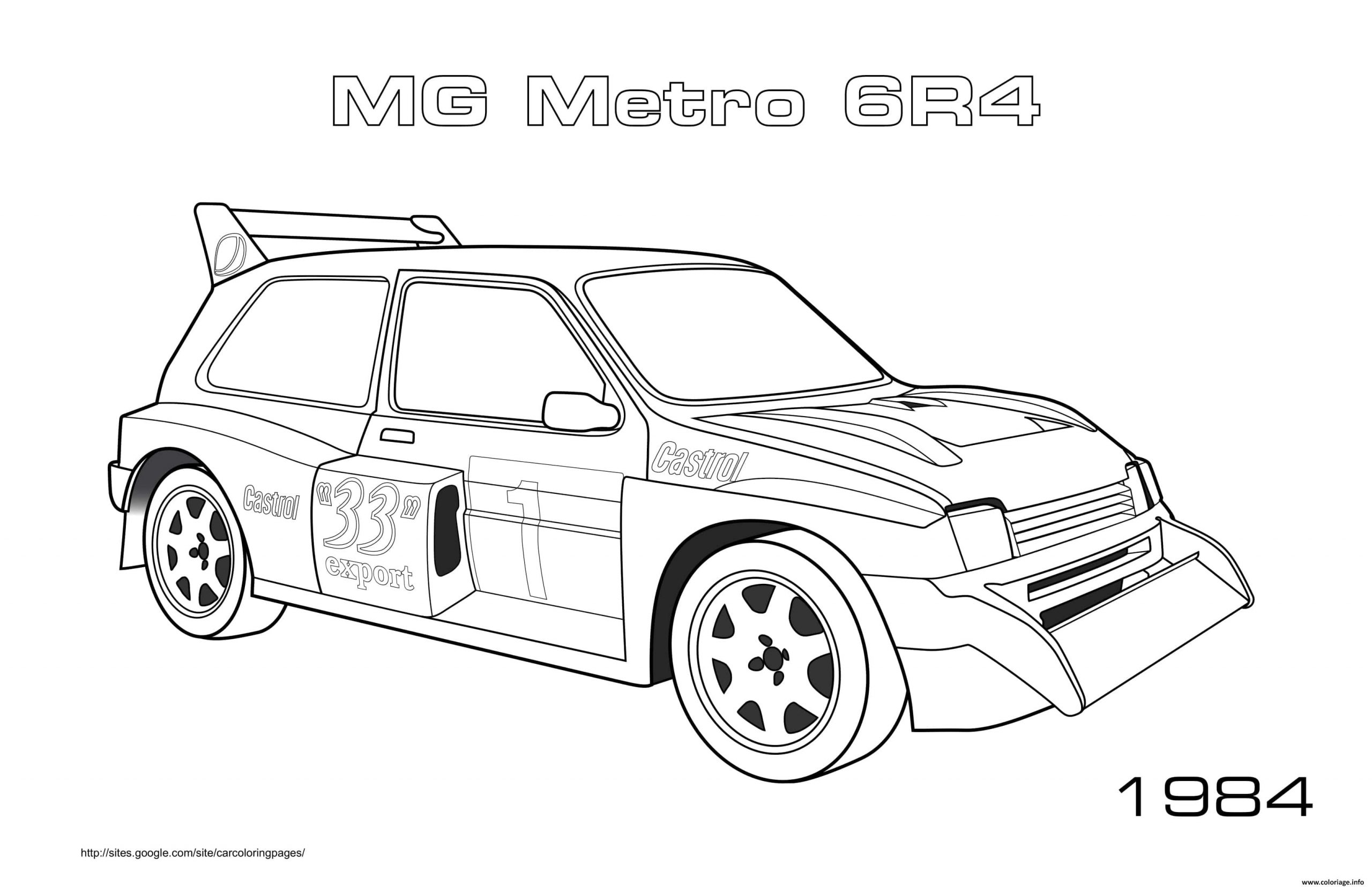 Coloriage Mg Metro 6R4 1984 Dessin Voiture De Course À destiné Coloriage Voitures