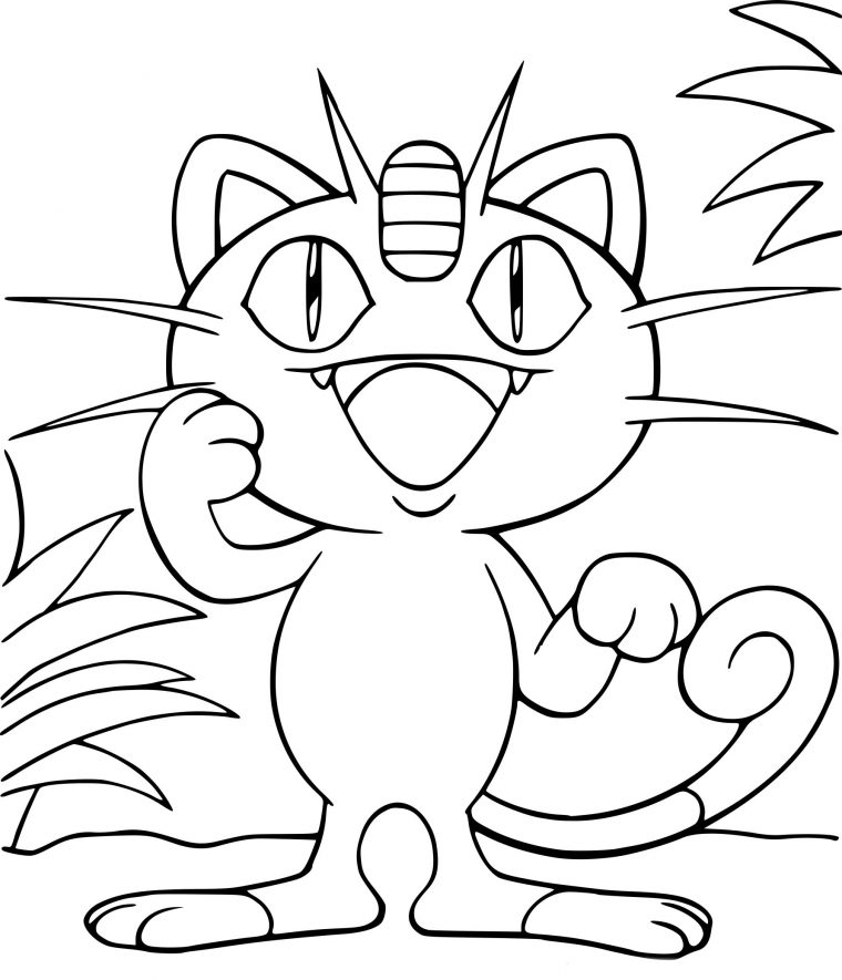 Coloriage Miaouss Pokemon À Imprimer avec Dessin Pokemon A Imprimer