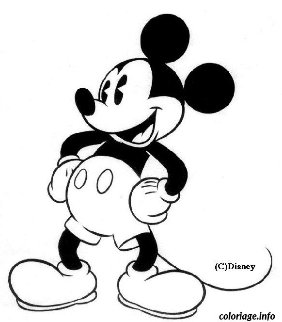 Coloriage Mickey De Disney Est Joyeux Dessin pour Coloriage Maison De Mickey À Imprimer 