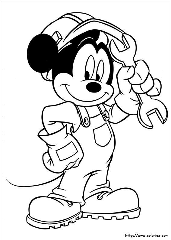 Coloriage - Mickey Mécano avec Coloriage Mickey 