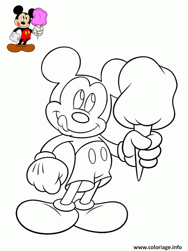 Coloriage Mickey Mouse Avec Une Delicieuse Creme Glace intérieur Dessin Mickey À Colorier 