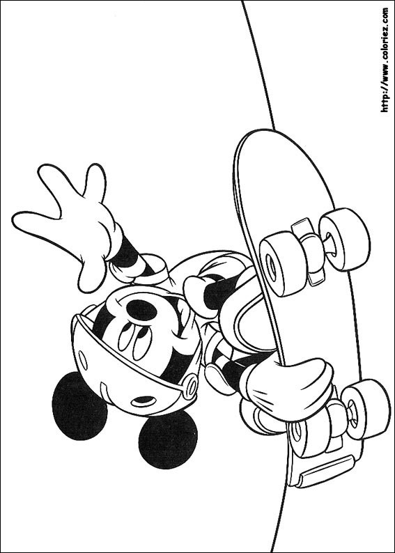 Coloriage Mickey Mouse Skateur Dessin Gratuit À Imprimer destiné Dessin Mickey À Colorier 