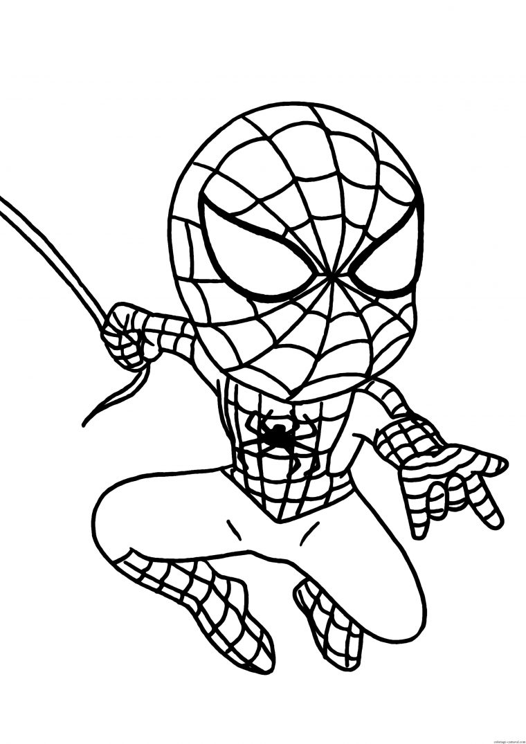 Coloriage Mini Spider Man 2017 Figurine Dessin Gratuit concernant Spiderman Coloriage