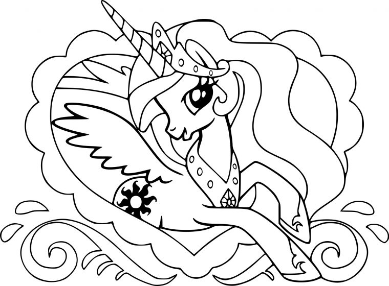 Coloriage Mon Petit Poney Celestia À Imprimer Gratuit concernant Coloriage De Poney À Imprimer