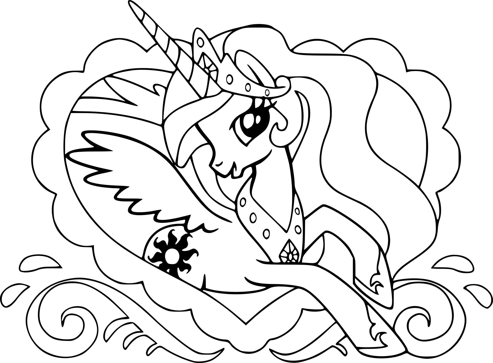 Coloriage Mon Petit Poney Celestia À Imprimer Gratuit concernant Coloriage De Poney À Imprimer 