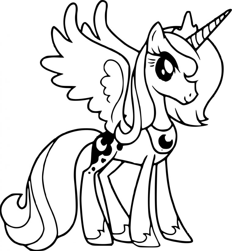 Coloriage Mon Petit Poney Luna À Imprimer Gratuit dedans Petit Poney Dessin