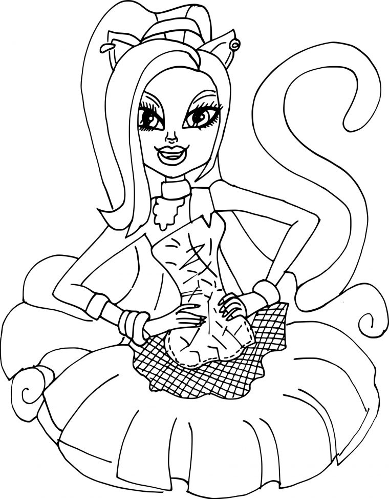 Coloriage Monster High Catty Noir À Imprimer Gratuit destiné Coloriage Monster High