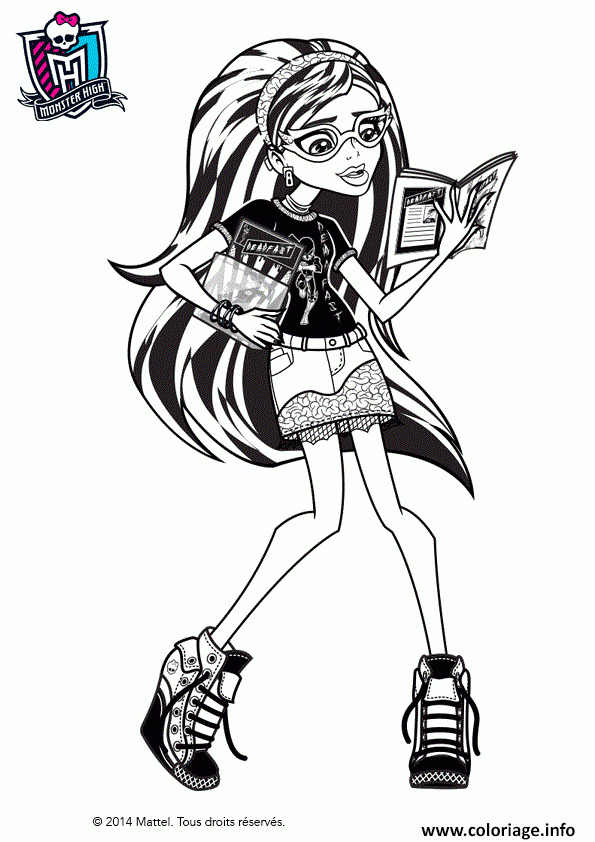 Coloriage Monster High Ghoulia Yelps Lecture Magazine à Monster High Coloriage