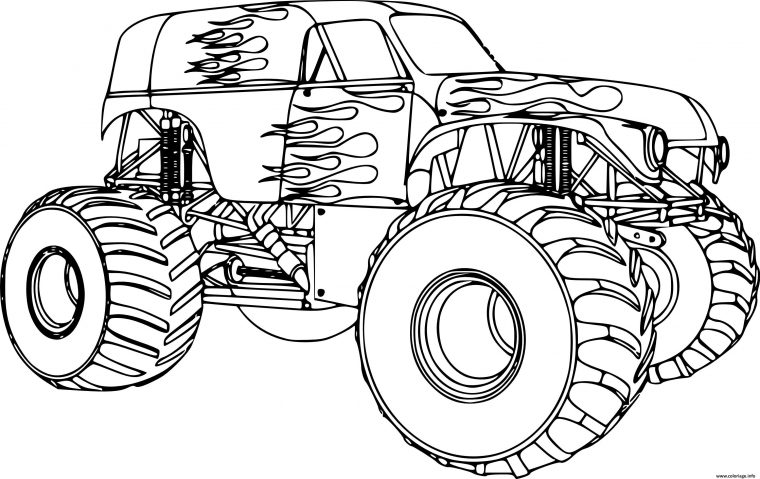 Coloriage Monster Truck Voiture 4X4 Garcon Dessin Garcon À à Coloriage Voitures