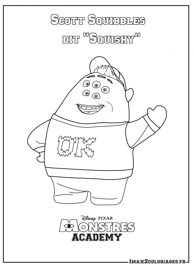 Coloriage Monstres Academy,Scott Squibbles A Imprimer En Ligne encequiconcerne Coloriage De Monstres