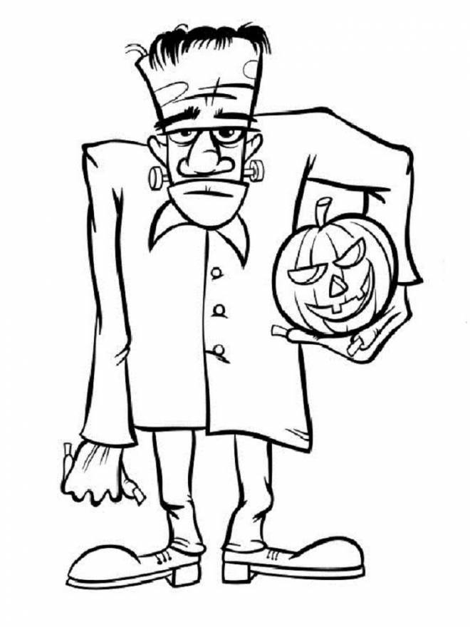 Coloriage Monstres Frankenstein D'Halloween Dessin Gratuit pour Coloriage De Monstres
