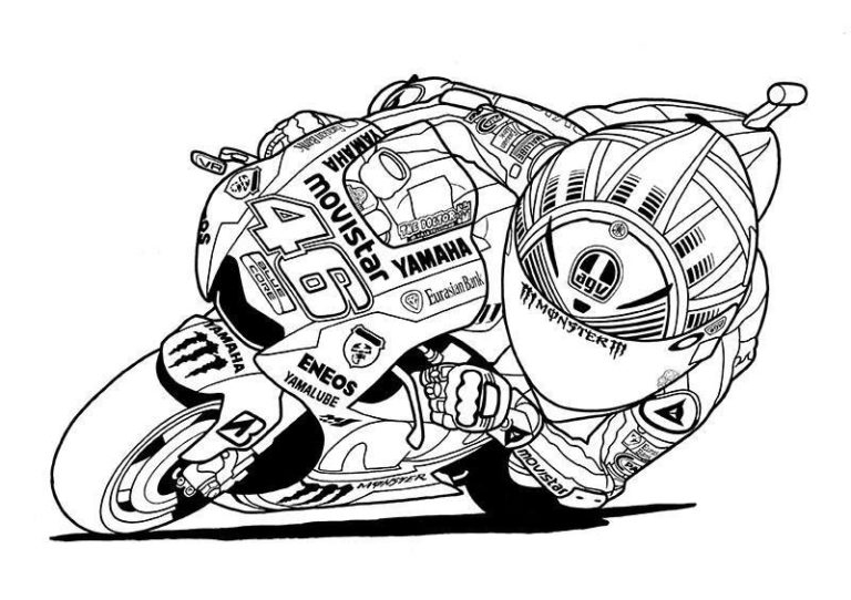 Coloriage Moto - Coloriage Moto Gp Marquez serapportantà Dessin Moto De Course