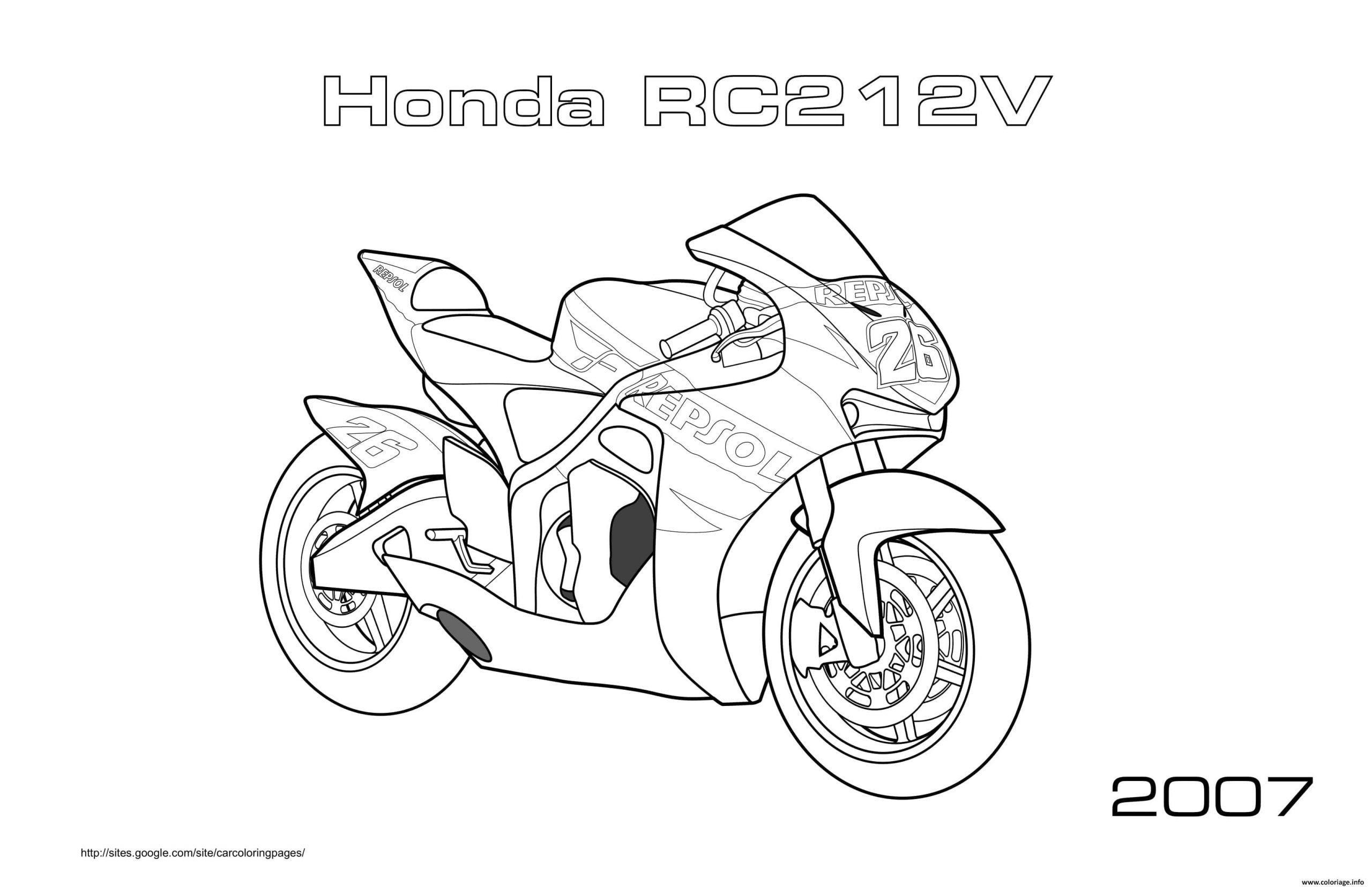 Coloriage Moto Honda Rc212V 2007 Dessin Voiture À Imprimer destiné Coloriage Moto À Imprimer Gratuit 