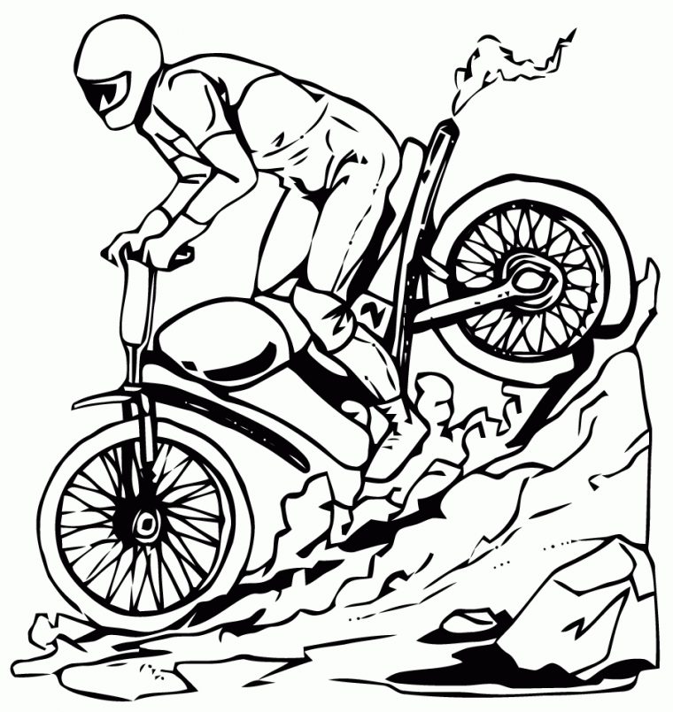 Coloriage Motocross À Imprimer encequiconcerne Dessin Moto Enfant