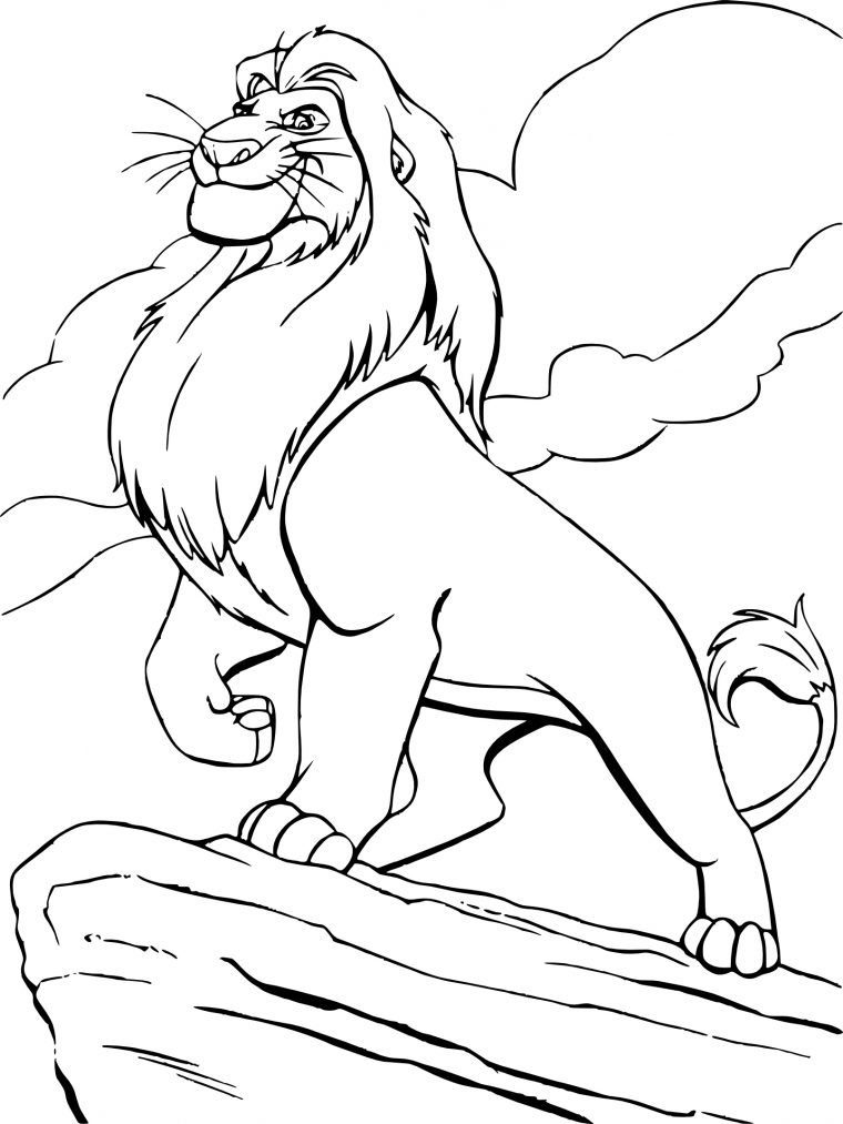 Coloriage Mufasa Roi Lion À Imprimer encequiconcerne Lion A Dessiner