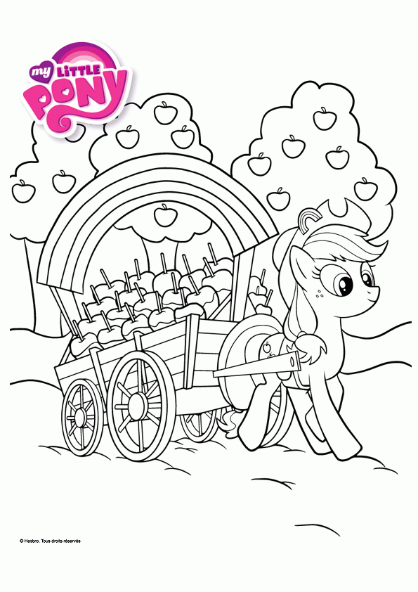 Coloriage My Little Pony, Applejack intérieur Coloriage De Poney À Imprimer