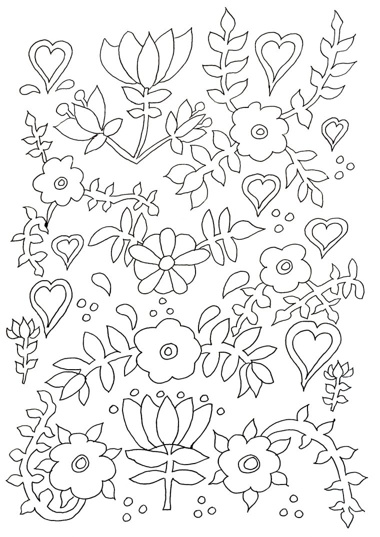 Coloriage Naïf Fleurs – Coloriage De Fleurs – Coloriages destiné Fleur Coloriage A Imprimer