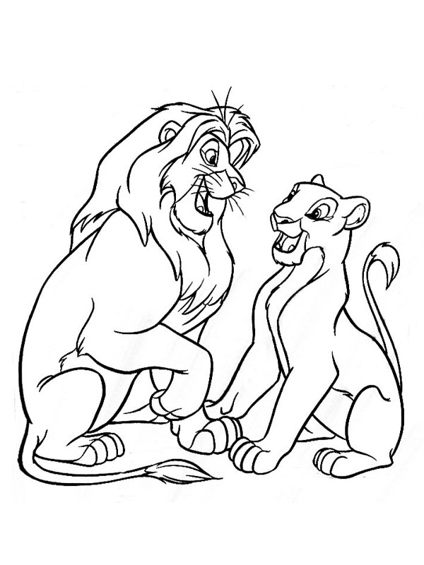 Coloriage Nala Et Simba S&amp;#039;Amusent Ensemble Dessin Gratuit dedans Coloriage Lion À Imprimer 