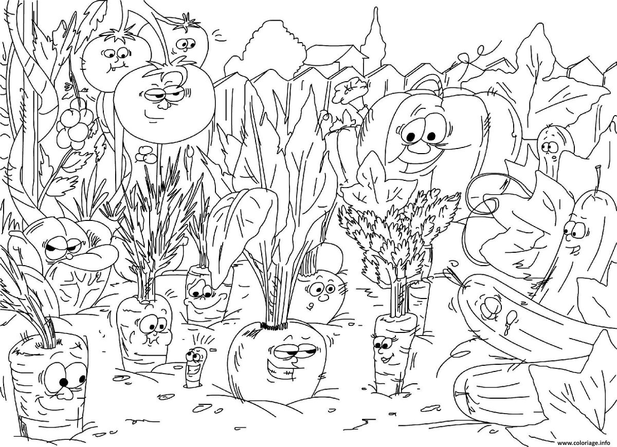 Coloriage Nature Jardin De Legumes Carottes - Jecolorie concernant Coloriage De Carotte