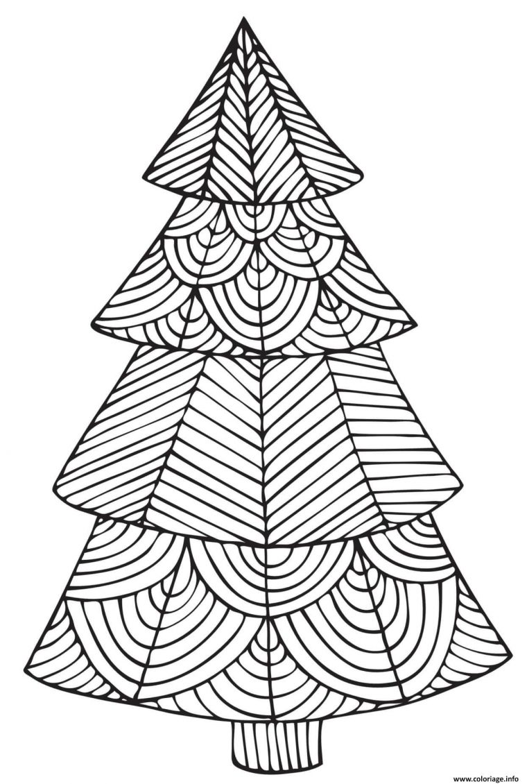 Coloriage Noel Mandala Geometric Sapin Dessin Noel Adulte avec Coloriage Noel Gratuit