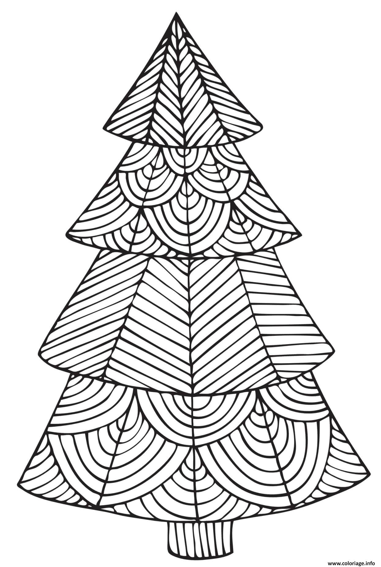 Coloriage Noel Mandala Geometric Sapin Dessin Noel Adulte concernant Coloriage Noel Gratuit Imprimer 