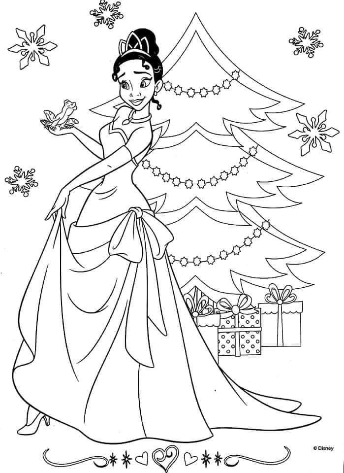 Coloriage Noel Princesse Disney Et Sapin De Noel à Imprimer Des Images 