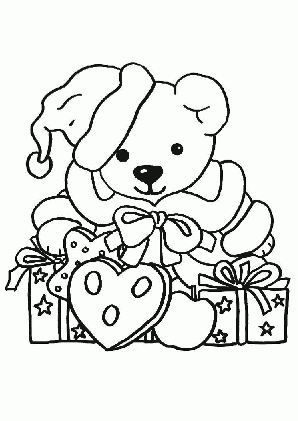 Coloriage Nounours Cadeau Noel Coloriage Sur Hugolescargot avec Nounours Dessin A Imprimer 