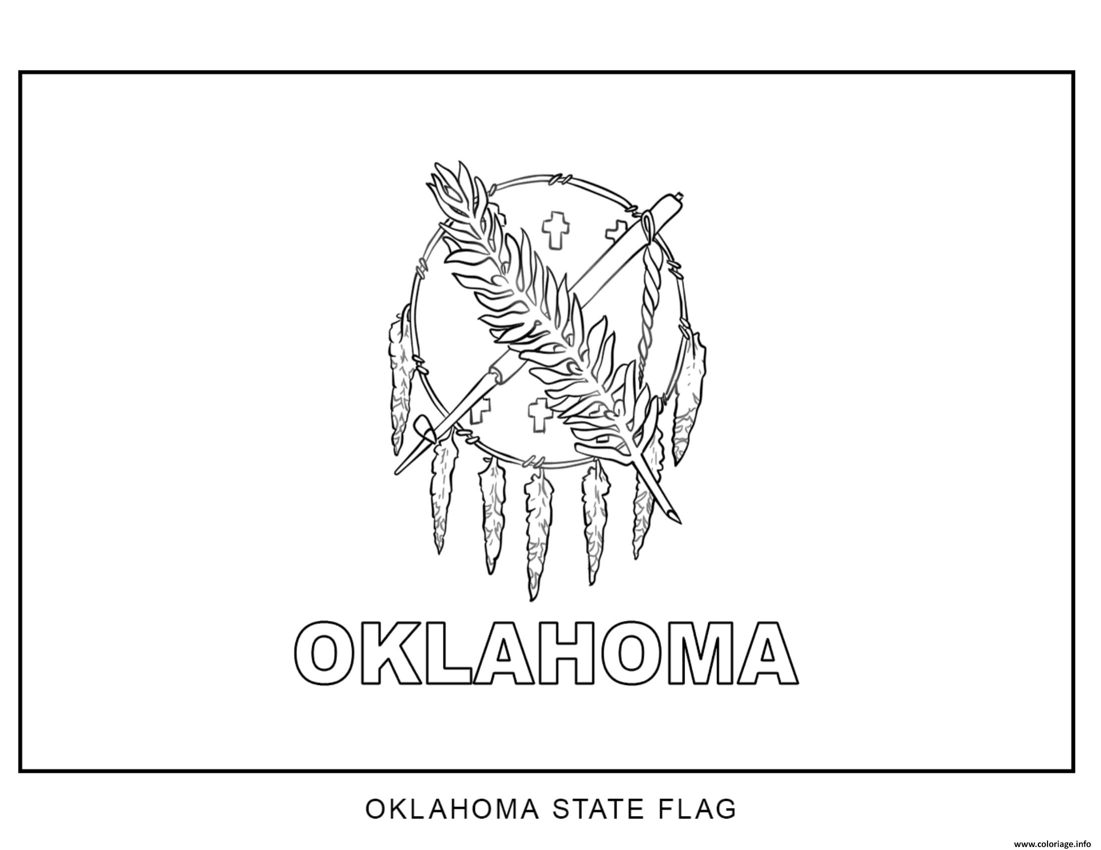 Coloriage Oklahoma Drapeau Etats Unis Dessin Etats-Unis À avec Coloriage Drapeau Des Etats Unis 