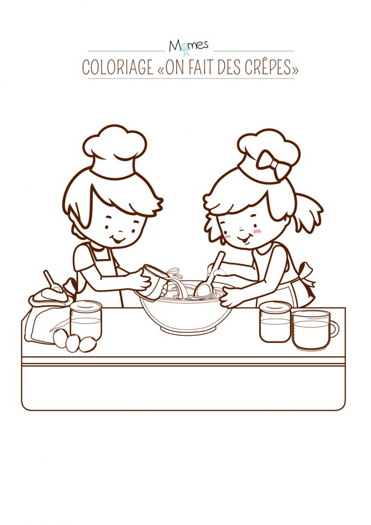 Coloriage "On Fait Des Crêpes" !  Momes serapportantà Coloriages Enfant