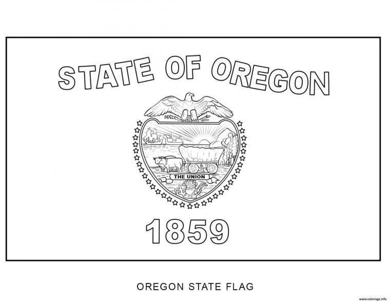 Coloriage Oregon Drapeau Etats Unis Dessin Etats-Unis À pour Coloriage Drapeau Des Etats Unis